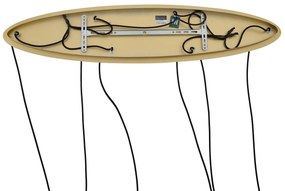 Hotel Chic függőlámpa sárgaréz fehér üveggel, téglalap alakú, 6-lámpás - Misty