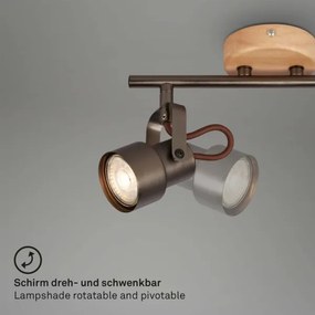 Brilo - LED spotlámpa TAHUN 2xGU10/5W/230V barna