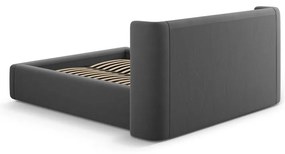 Szürke kárpitozott ágyneműtartós franciaágy ágyráccsal 200x200 cm Jason – Windsor &amp; Co Sofas