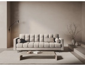 Bézs bársony kinyitható tárolóhelyes kanapé 222 cm Bali – Cosmopolitan Design