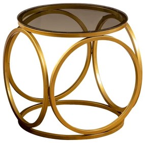 Kisasztal MIMO 40x40 cm arany/fekete