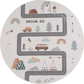 Krémszínű mosható gyerek szőnyeg ø120 cm Coco 1134 – Ayyildiz Carpets