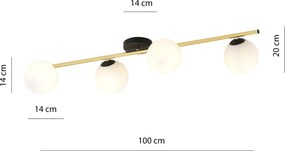 Emibig modern mennyezeti lámpa splendi fehér fekete arany emi1248/4