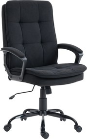 HOMCOM ergonomikus irodai forgószék dupla párnázással – len hatású, állítható magasság, hintáztatható, 120 kg | Aosom