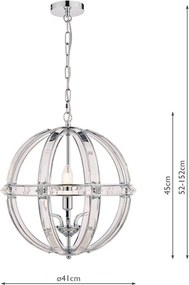 LAURA ASHLEY 3713710-Q AIDAN Kristály Csillár Fehér, Csiszolt króm E14 IP20