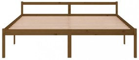 mézbarna tömör fenyőfa ágy időseknek 200 x 200 cm
