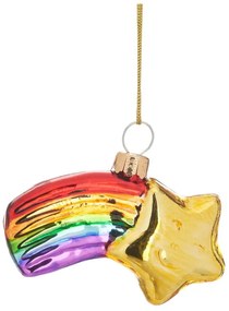 Üveg kézzel készített karácsonyfadísz 4 cm Shooting Star – Sass & Belle