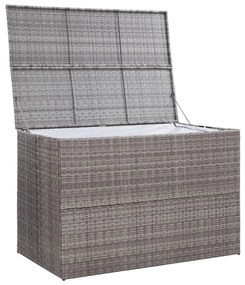 Szürke polyrattan kerti tárolóláda 150 x 100 x 100 cm