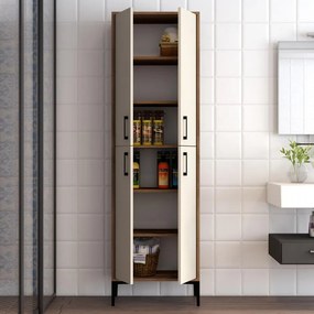 Tároló szekrény Berlin A - Walnut, Cream