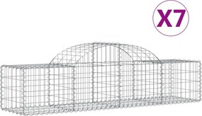 vidaXL 7 db íves horganyzott vas gabion kosár 200x50x40/60 cm