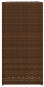 barna polyrattan kerti ültetőláda 40x40x80 cm