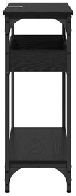 Konzolasztal polcokkal Musta tammi 100 x 29 x 75 cm Faanyag