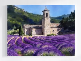 Vászonkép Canvas Tájkép Franciaország Provence Levendula Kolostor 100x75