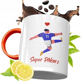 Narancssárga Bögre Labdarúgóknak Ajándék fényképes nyomtatással