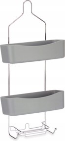 Zuhanykosár Fúrás Nélkül 2 Szintes Akasztóval Szürke Benta 14X28X60 CM