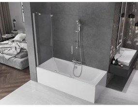 Mexen Velar, 2 szárnyas eltolható kádparaván 120 x 150 cm, 8mm átlátszó üveg, króm profil, 896-120-000-01-01