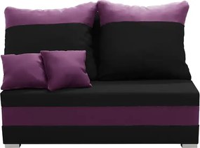 GUSTO2 Kétszemélyes kinyitható kanapé Fekete/lila