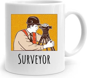 Ajándék Bögre Surveyor Földmérőnek, fényképes nyomtatással