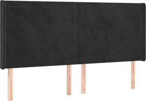 vidaXL fekete szövet bársony szárnyakkal 163x16x118/128 cm