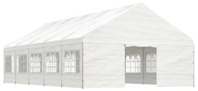 fehér polietilén pavilon tetővel 11,15 x 5,88 x 3,75 m