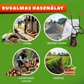 BARRY horganyzott talicska, max. kapacitás 100l/250kg, ezüst/fekete Gardebruk