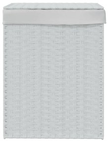 fehér polyrattan szennyeskosár fedéllel 46x33x60 cm