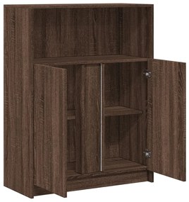 barna tölgy szerelt fa tálalószekrény LED-del 77x34x100 cm