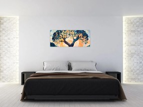 Kép – Mozaik – nap és fa II. (120x50 cm)
