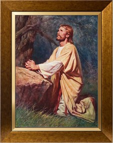 Jézus Ima Szakrális Vászonkép Arany Díszített Kerettel 30X40