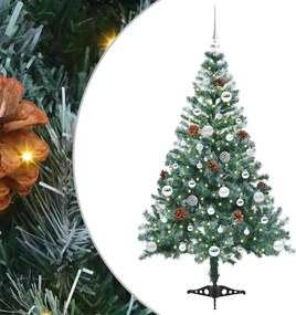 vidaXL Mű karácsonyfa 150 LED-del állvánnyal Zöld 150 cm PVC és Acél