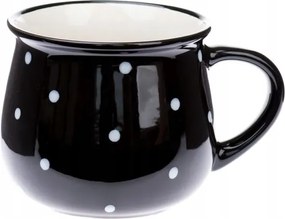 Kerámia pöttyös bögre 770 ml Fekete