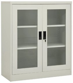 világosszürke acél irodai szekrény 90 x 40 x 105 cm