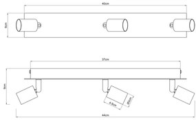 Globo 57998-3B - Spotlámpa DREW 3xGU10/35W/230V fekete/réz