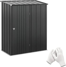 Outsunny Zárható Kerti Sátor 1,34 m² - Fém Kerti Szerelő Szekrény, Rácsos Tető, Horganyzott Acél, Fekete, 161,5 x 94,5 x 196 cm | Aosom