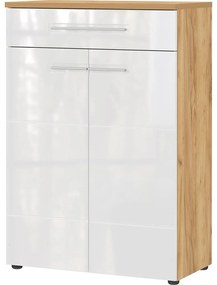 Fehér-natúr színű cipőtartó tölgyfa dekorral Aledo – Germania