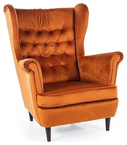 Herry Velvet fotel, narancssárga/fekete