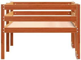 viaszbarna tömör fenyőfa gyerekágykeret 80 x 200 cm