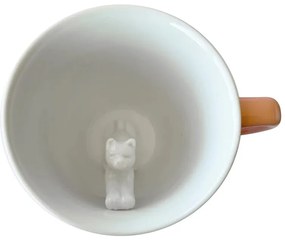 Nyújtózkodó CICA bögre - barackszínű, 325 ml - Creature Cups