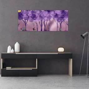 Kép - Szarvasok egy varázslatos erdőben (120x50 cm)
