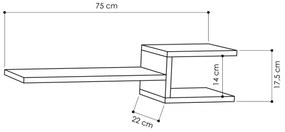 KÉSZLET 2x Fali polc FORK fehér