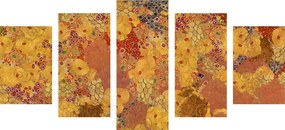 5 részes kép absztrakció ihlette G. Klimt