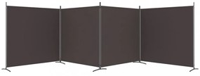 4 paneles barna szövet térelválasztó 698x180 cm