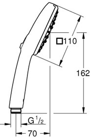 GROHE 26092001 - Kézi zuhany VITALIO COMFORT 110 × 110 mm fényes króm