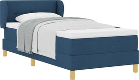 vidaXL Boxrugós ágy matracmal fejtámlával Kék 80 x 200 cm szövet