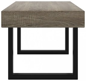 szürke és fekete MDF és vas dohányzóasztal 90x45x40 cm