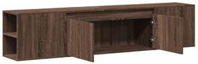 barna tölgy színű fali TV-szekrény LED-del 180 x 31 x 39,5 cm