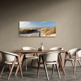 Kép - Homokos strand Langeoog szigetén, Németországban (120x50 cm)