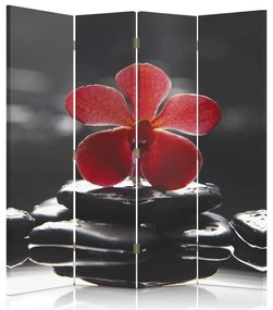 Gario Paraván Zen, piros orchideával Méret: 145 x 170 cm, Kivitelezés: Forgó paraván 360°