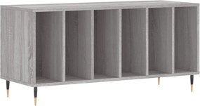 vidaXL szürke sonoma színű szerelt fa hanglemezszekrény 100x38x48 cm