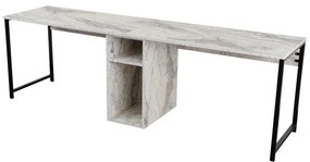 Íróasztal Twin Study Desk - Freesia Marble, Fekete